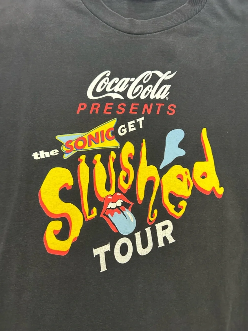 🔥🔥 Vintage Sonic Coca-Cola Rolling Stones Tour Graphic T-Shirt Size XL -‎ EUC